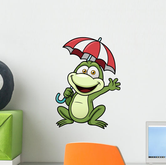 Vector Illustration Frog Holding Wall Decal