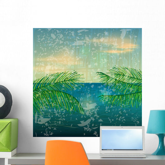 Retro Summer Illustration Wall Mural
