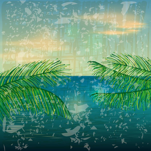 Retro Summer Illustration Wall Mural