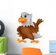 Cute Eagle Cartoon Waving Wall Decal