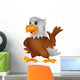 Cute Eagle Cartoon Waving Wall Decal