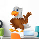 Cute Eagle Cartoon Waving Wall Decal