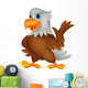 Cute Eagle Cartoon Waving Wall Decal