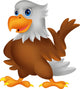 Cute Eagle Cartoon Waving Wall Decal