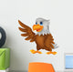 Eagle Cartoon Waving Wall Decal