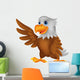 Eagle cartoon waving Wall Decal