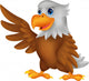 Eagle cartoon waving Wall Decal