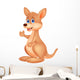 Cute kangaroo cartoon waving hand Wall Decal