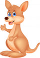 Cute kangaroo cartoon waving hand Wall Decal