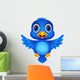 Cute Blue Bird Cartoon Wall Decal
