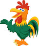 Cute rooster cartoon presenting Wall Decal