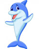 Cute dolphin cartoon waving Wall Decal