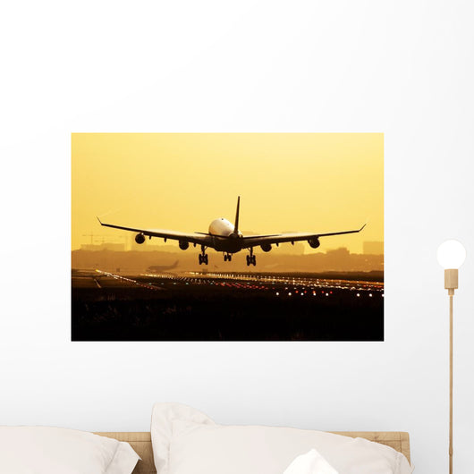Airplane Sunrise Landing Wall Decal