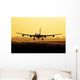 Airplane Sunrise Landing Wall Decal