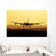 Airplane Sunrise Landing Wall Decal