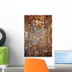 Wooden door decorated with a groove Wall Mural
