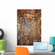 Wooden door decorated with a groove Wall Mural