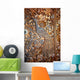 Wooden door decorated with a groove Wall Mural