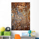 Wooden door decorated with a groove Wall Mural