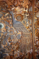 Wooden door decorated with a groove Wall Mural