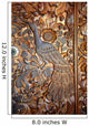 Wooden door decorated with a groove Wall Mural