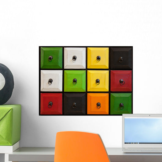 Colorful Closed Drawer Chambers Wall Mural