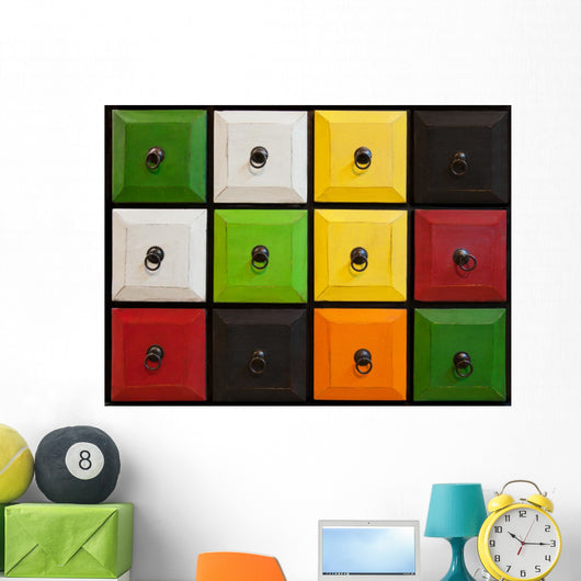 Colorful Closed Drawer Chambers Wall Mural