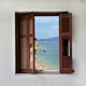 Beach Landscape through Broken Wall Mural