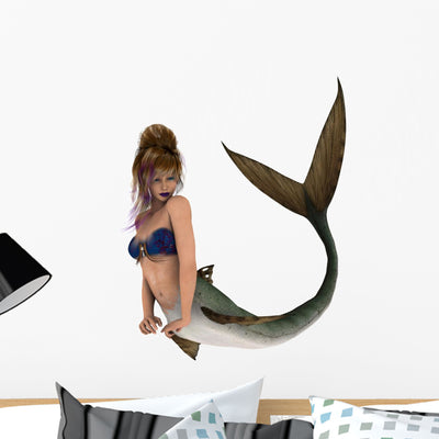 Mermaid shown on a wall