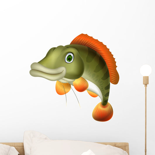 Bass Fish Cartoon Wall Decal -  – Wallmonkeys