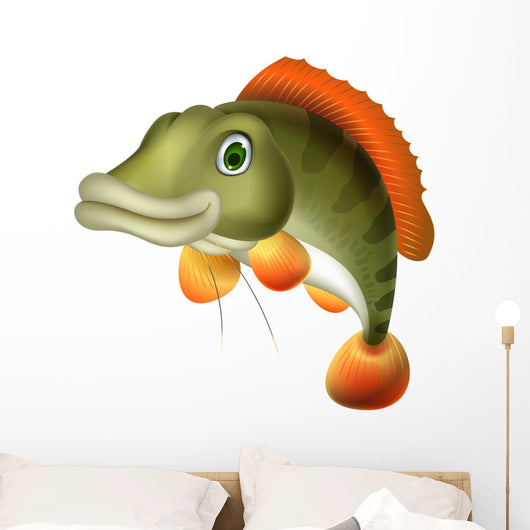 Bass Fish Cartoon Wall Decal