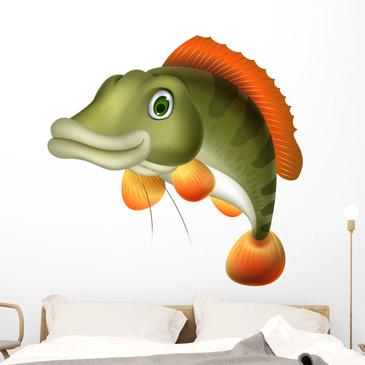 Bass Fish Cartoon Wall Decal