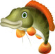 Bass Fish Cartoon Wall Decal