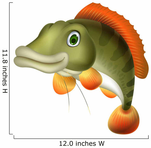 Bass Fish Cartoon Wall Decal