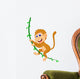 Cute monkey cartoon swinging Wall Decal