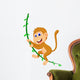 Cute monkey cartoon swinging Wall Decal