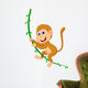 Cute monkey cartoon swinging Wall Decal