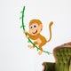 Cute monkey cartoon swinging Wall Decal