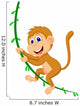 Cute monkey cartoon swinging Wall Decal