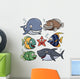 Vector illustration of Sea Animals Collection Wall Decal