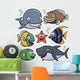 Vector illustration of Sea Animals Collection Wall Decal