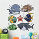 Vector illustration of Sea Animals Collection Wall Decal