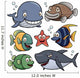 Vector illustration of Sea Animals Collection Wall Decal