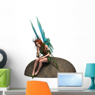 Fairy Wall Decal shown on a wall