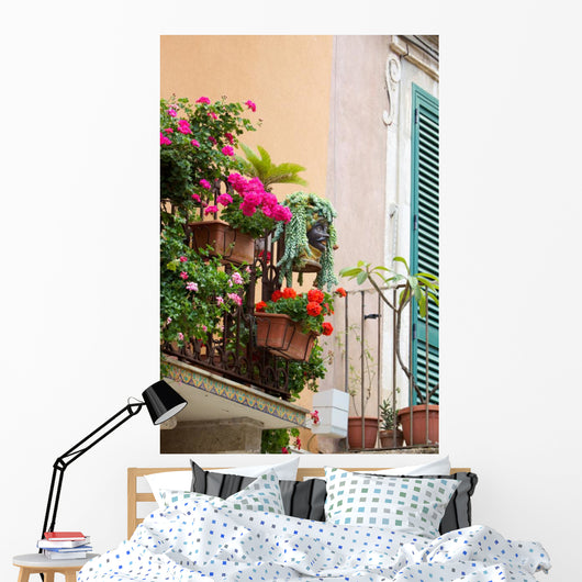 Gerani Su Balcone Wall Mural