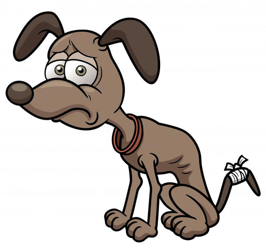 Vector illustration of sick cartoon dog Wall Decal
