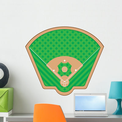 Baseball Field Vector Illustration Wall Mural shown on a wall