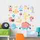 Cute pastel monsters Wall Decal