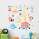 Cute pastel monsters Wall Decal