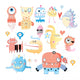 Cute pastel monsters Wall Decal